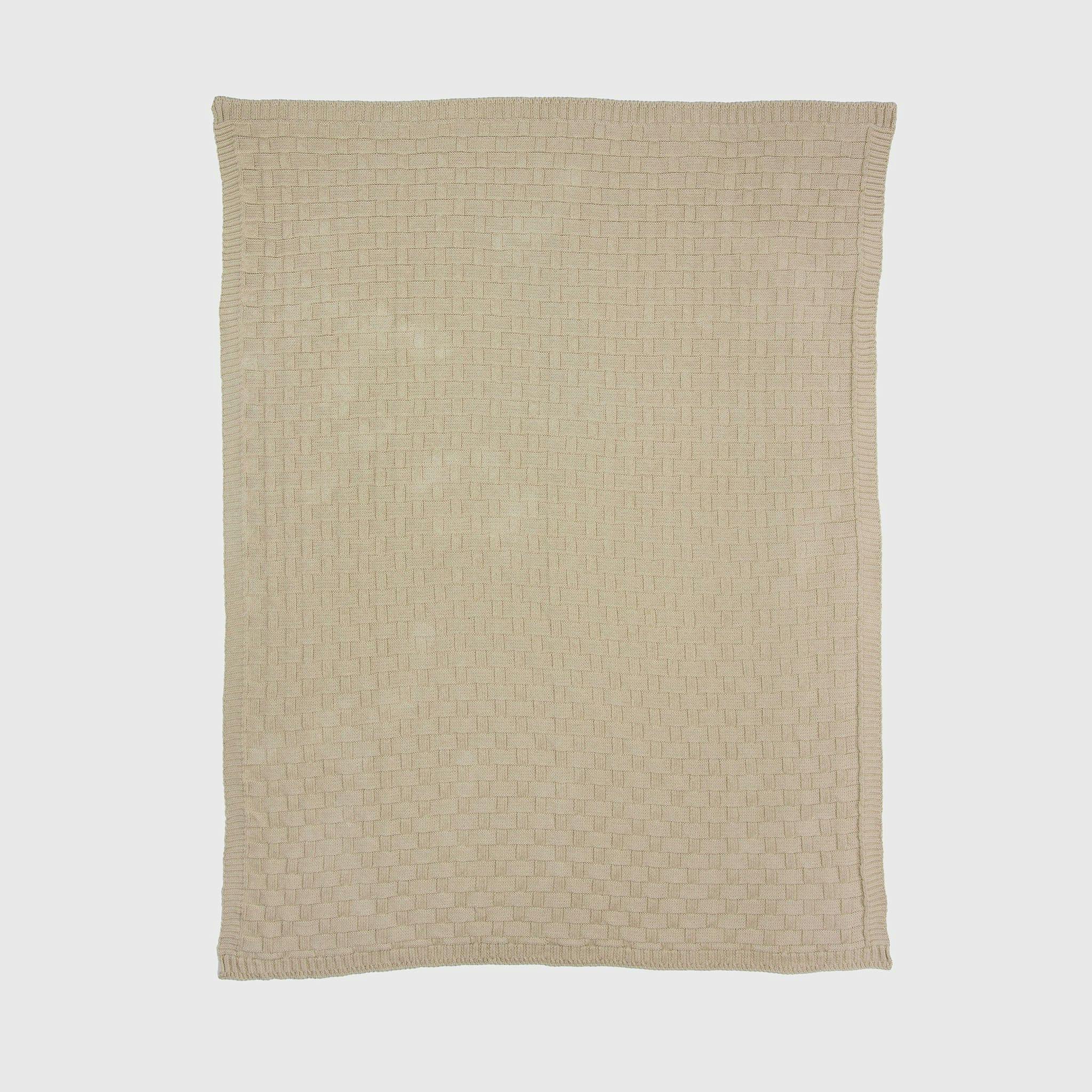 Textured Sustainable Knit Throw Blanket - Basketweave