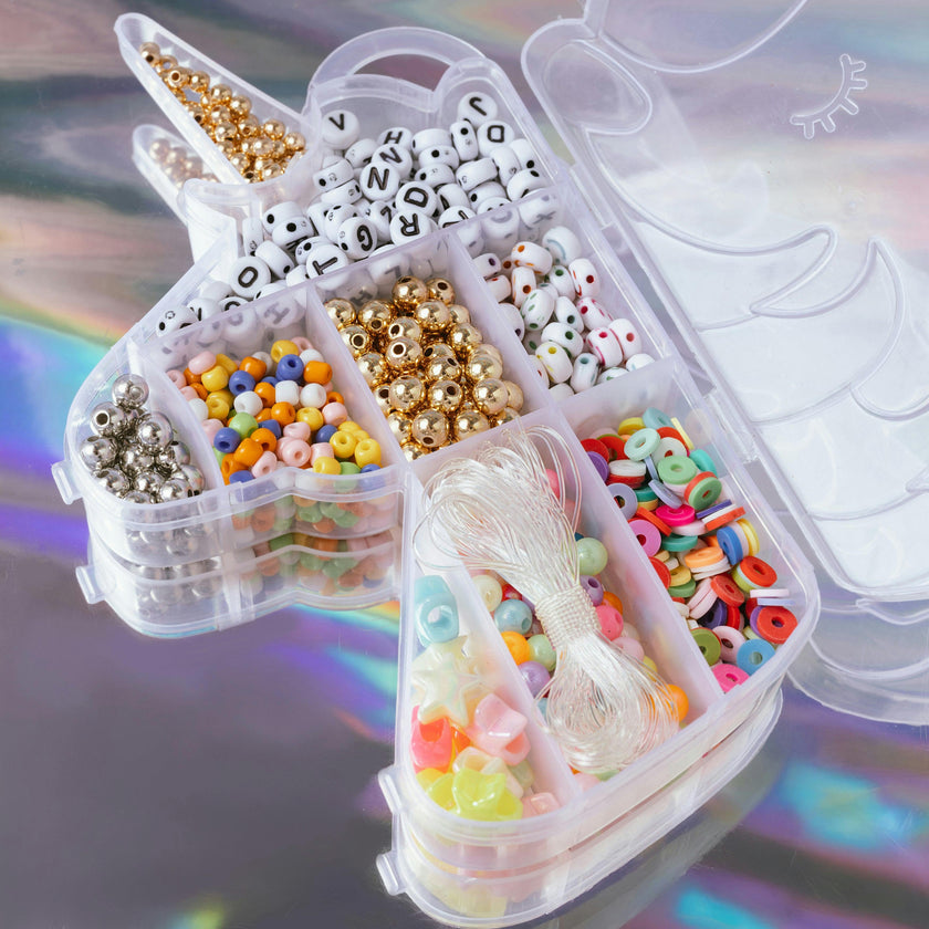 Mystical Classic Alphabet Letter Bead with Rainbow Beads Stretchy Bracelet DIY Box