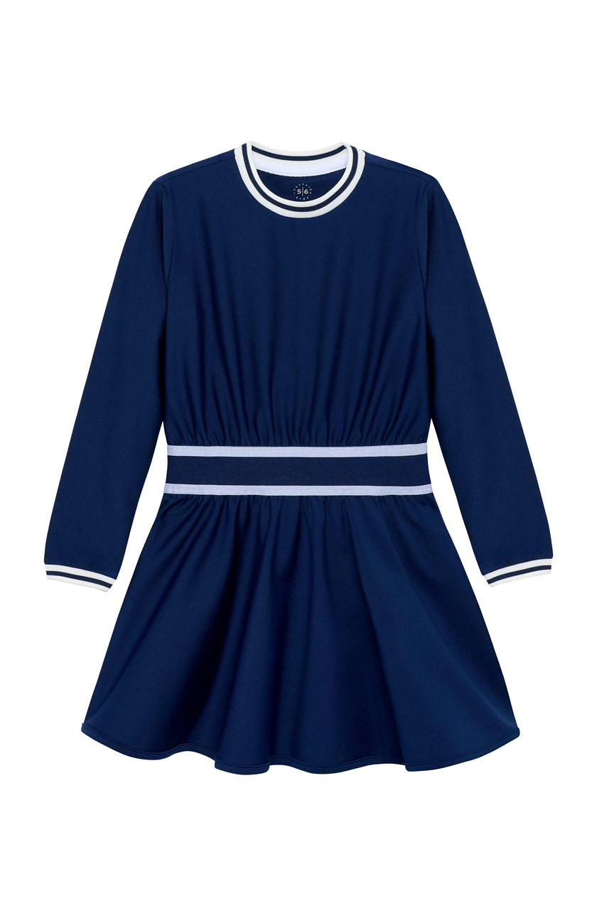 navy long sleeve club dress