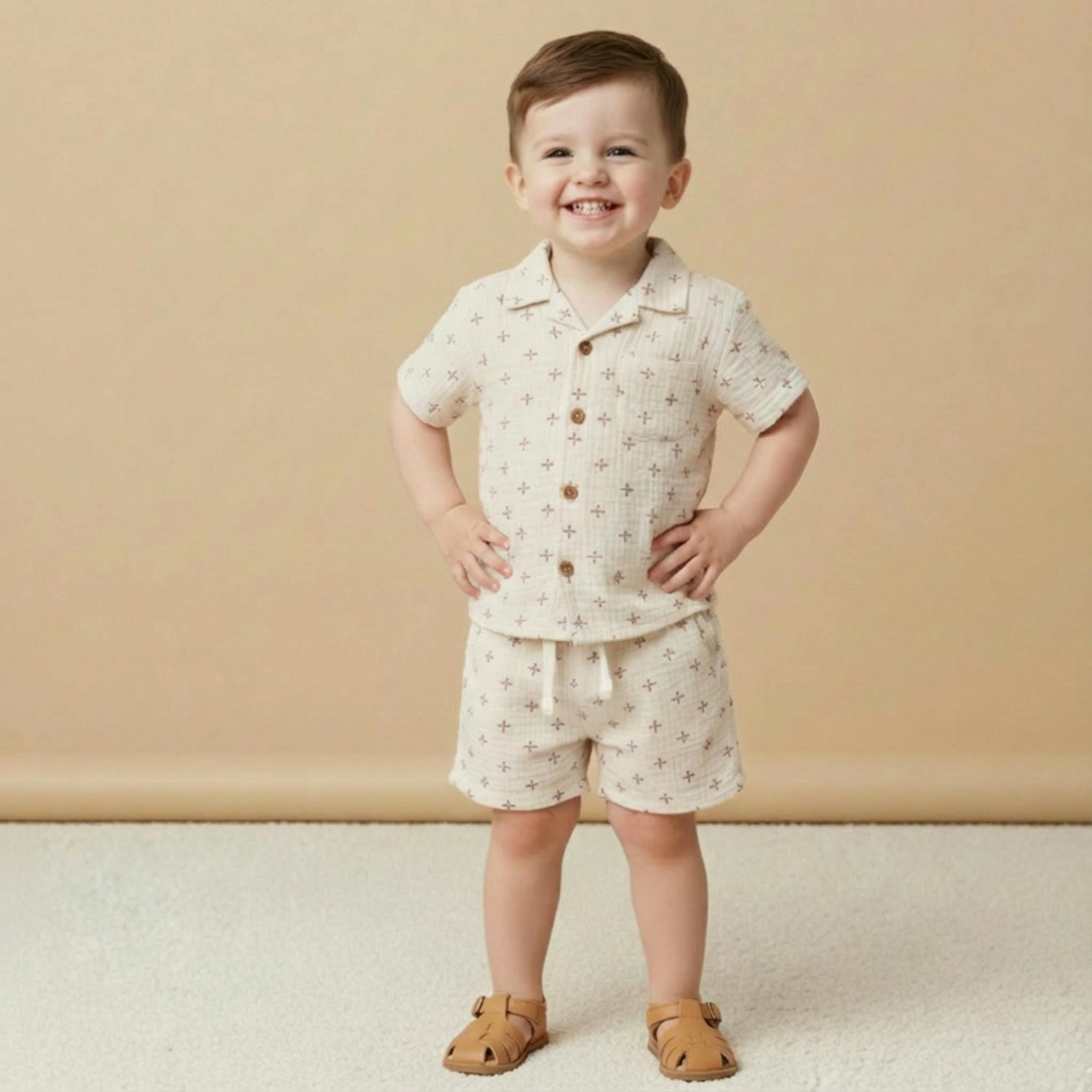 Organic Shirt & Shorts Set - Cross