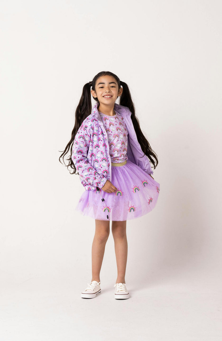 Max Reversible Rain Jacket Windbreaker, Purple Rainbow