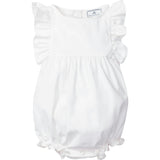 Baby's Twill Ruffled Romper in White