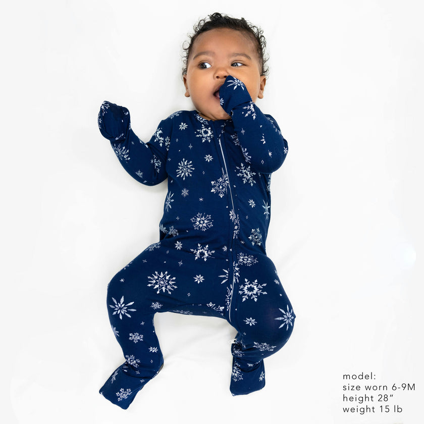 Snowflake Bamboo Convertible Footie