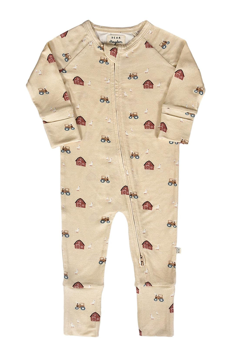 Modal Convertible Footy Pajamas in Farm