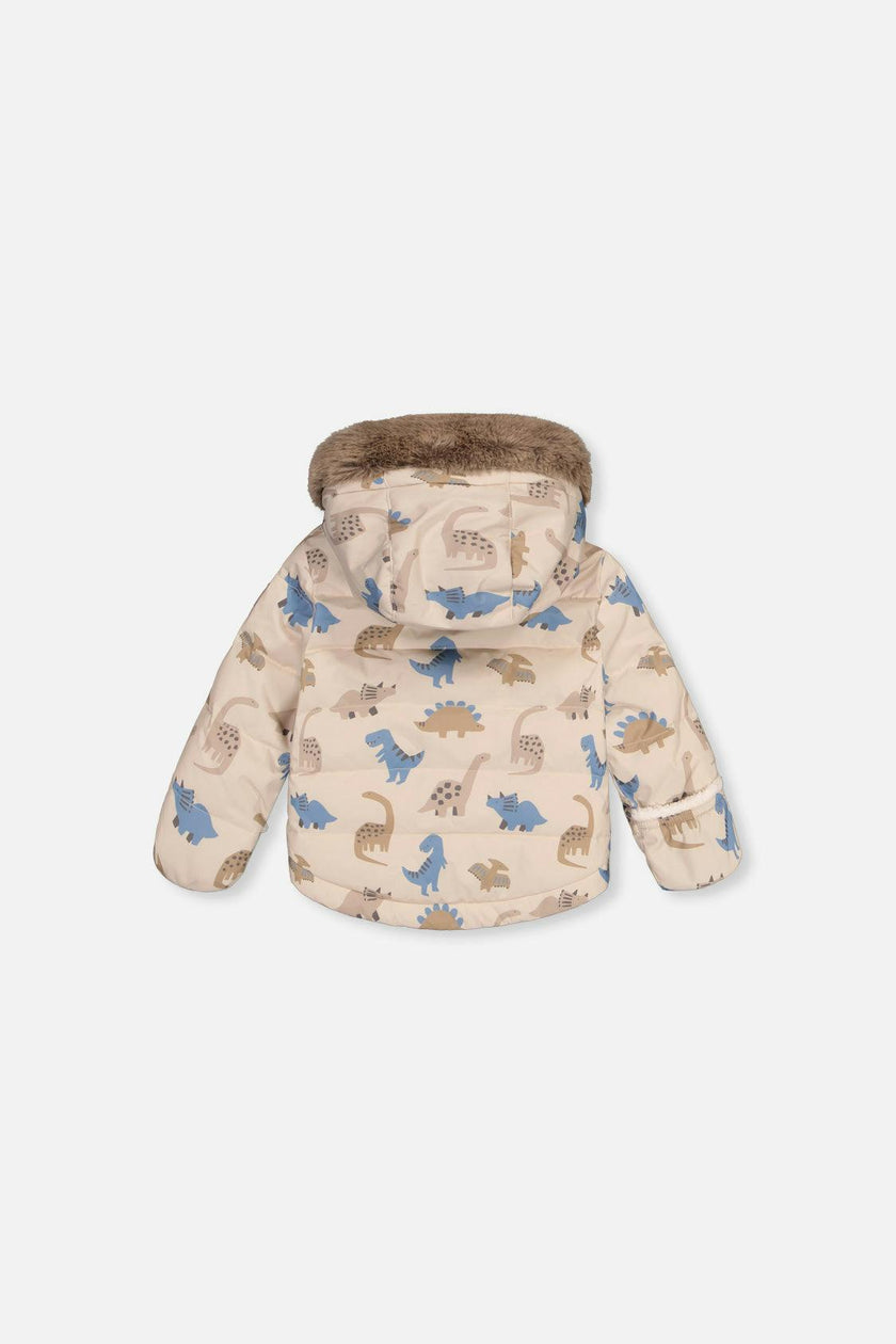 Baby Two Piece Snowsuit Blue Dinosaur Print