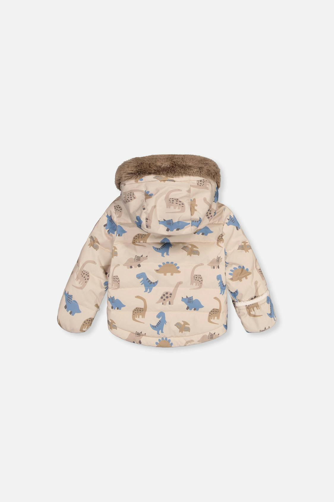 Baby Two Piece Snowsuit Blue Dinosaur Print