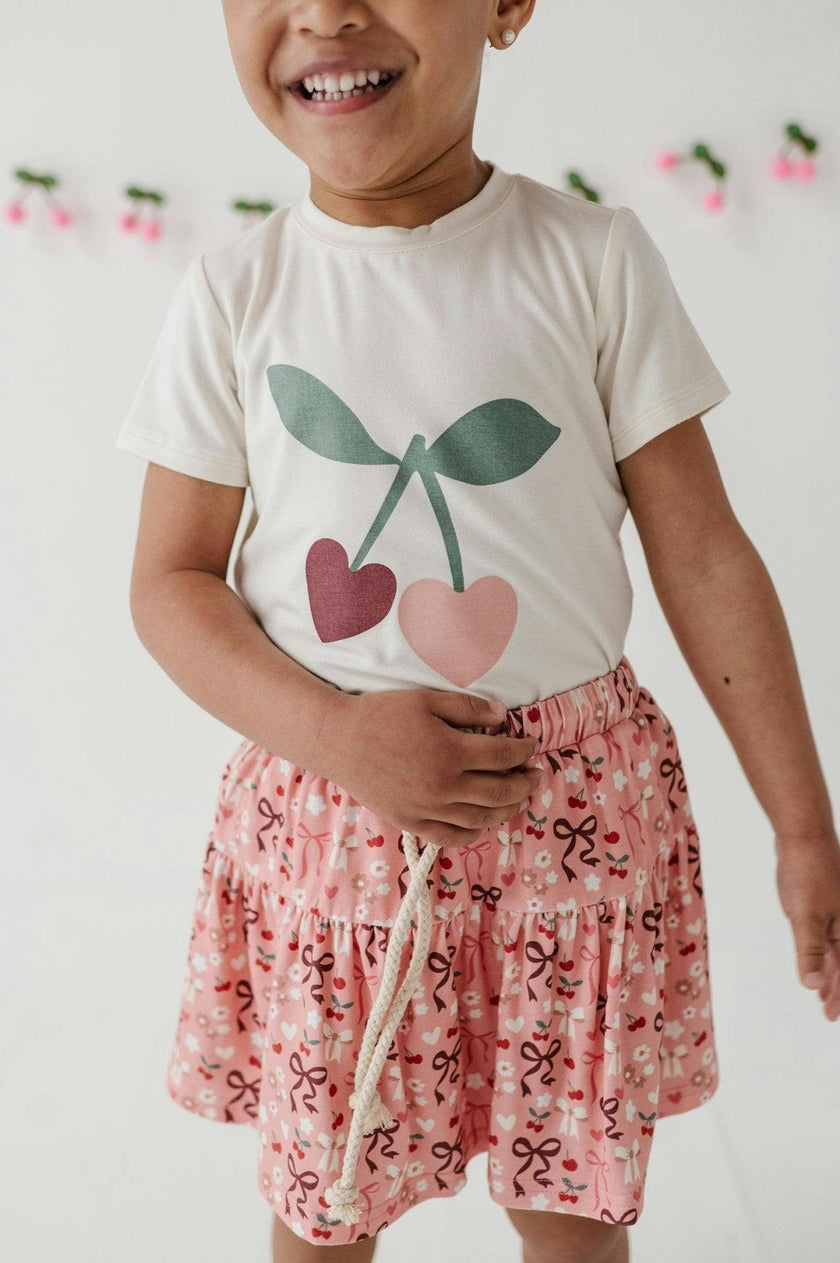 Girls Short Sleeve Tee in Cherries