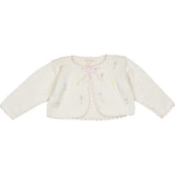 Embroidered Bolero in Pink/Natural