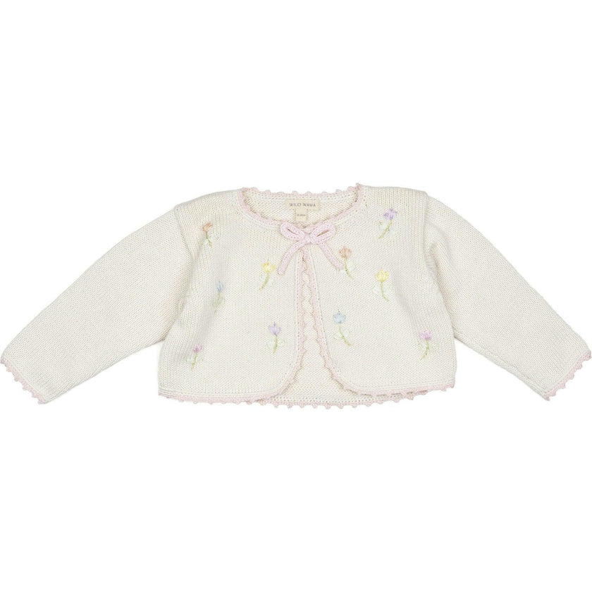 Embroidered Bolero in Pink/Natural