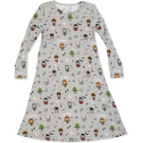 Little Monsters Bamboo Girls' Short Sleeve Dress