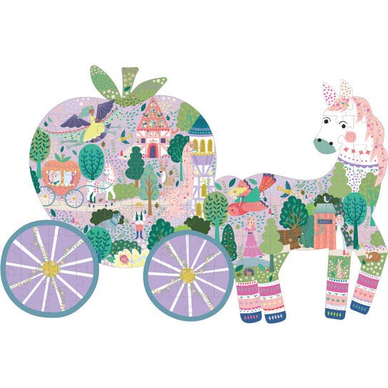 Fairy Tale 80pc "Horse & Carriage" Shaped Jigsaw
