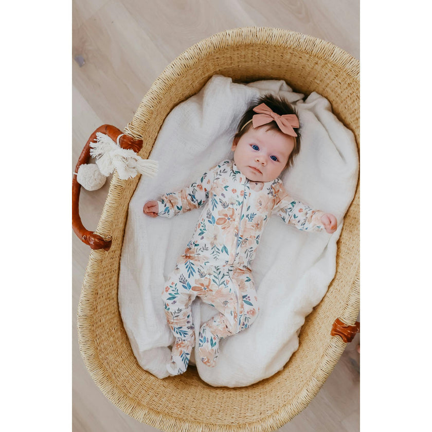 Autumn Print 2-Way Zip-Up Footie, Multi