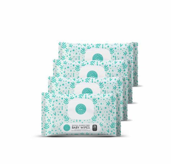 Natural Bamboo Baby Wipes, White