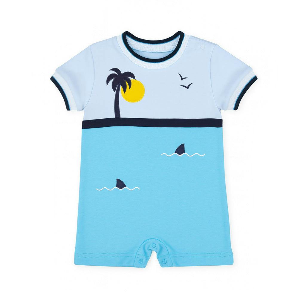 Knit Shortall With Ocean Scene