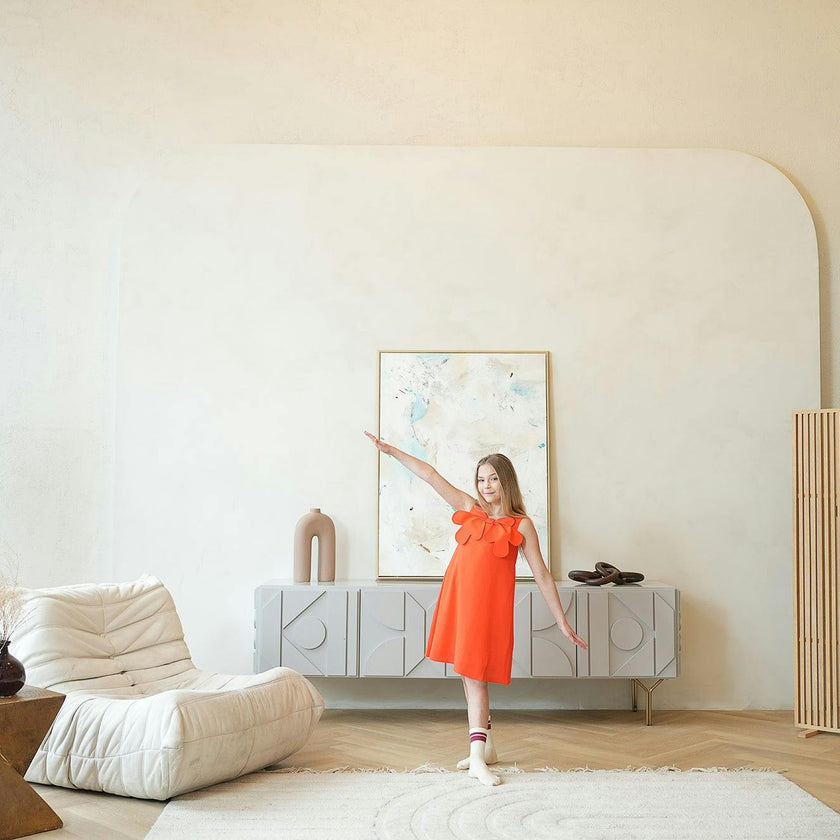 Esme dress (scarlet-orange)
