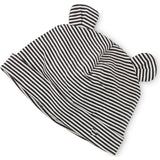 Striped Hat With Ears, Black