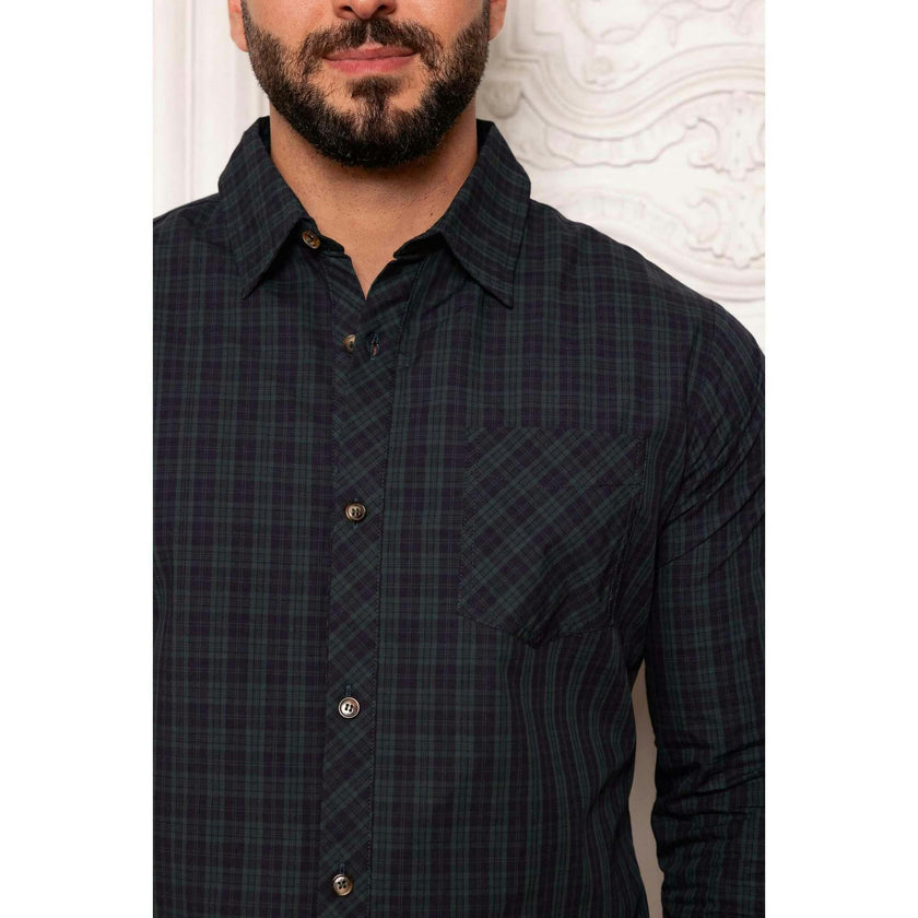 Mens John Shirt in Twilight Pine Plaid