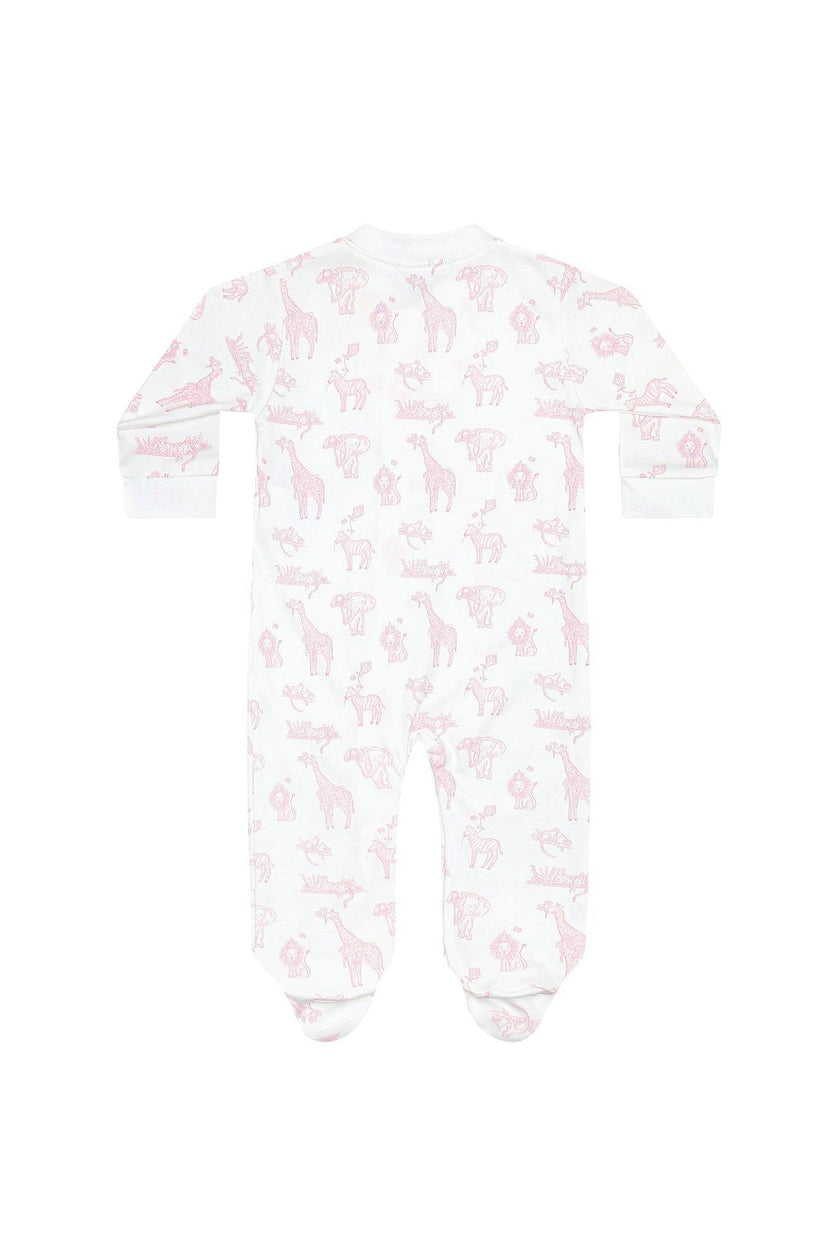 Pink Safari Zipper Footie