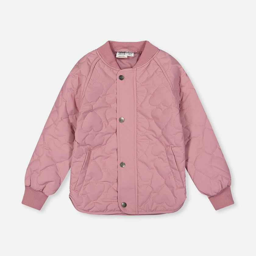 Quilted Raglan Sleeve Jacket Mauve Pink