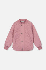 Quilted Raglan Sleeve Jacket Mauve Pink