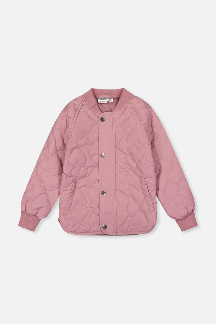 Quilted Raglan Sleeve Jacket Mauve Pink