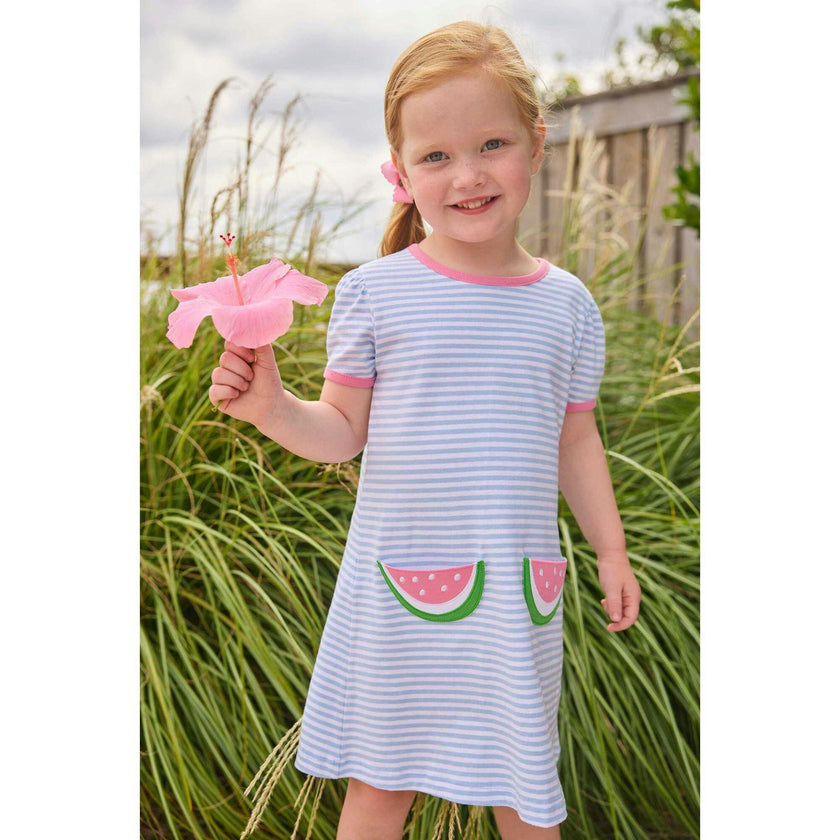 Applique Pocket T-Shirt Dress - Watermelon