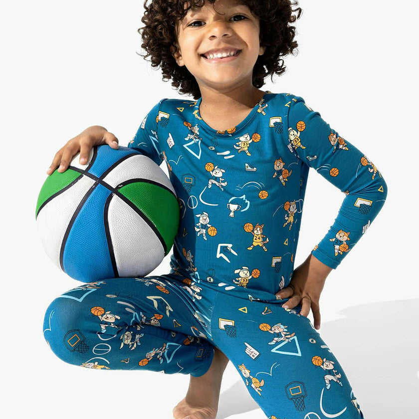 Basketball Pups Bamboo Kids Pajamas