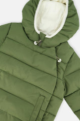 Winter Jacket Adapted For Car Seats Olive Green