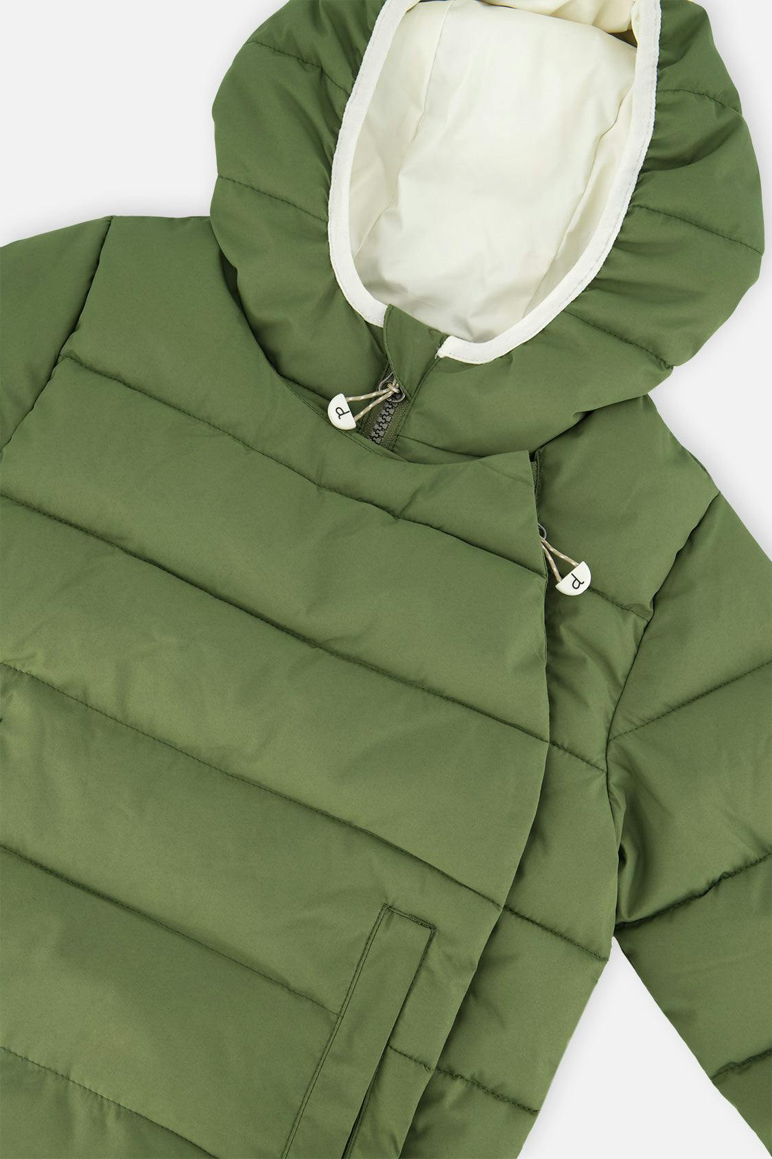 Winter Jacket Adapted For Car Seats Olive Green