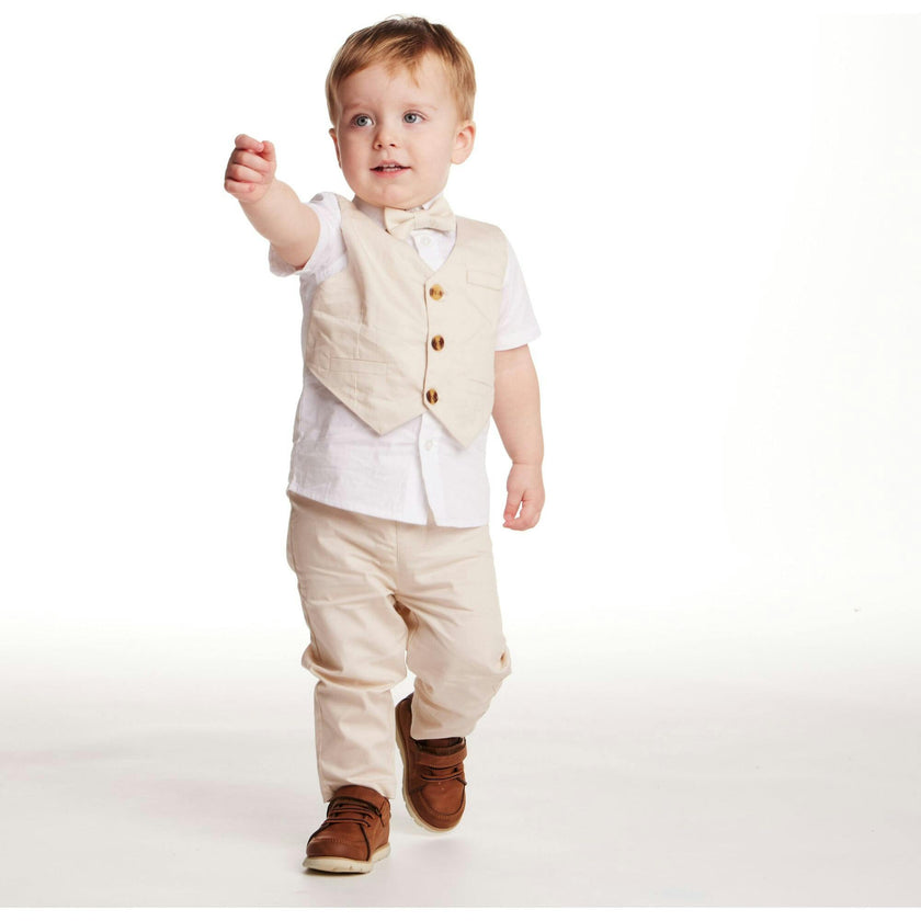 Infant 3-Piece Short Sleeve White Buttondown Shirt