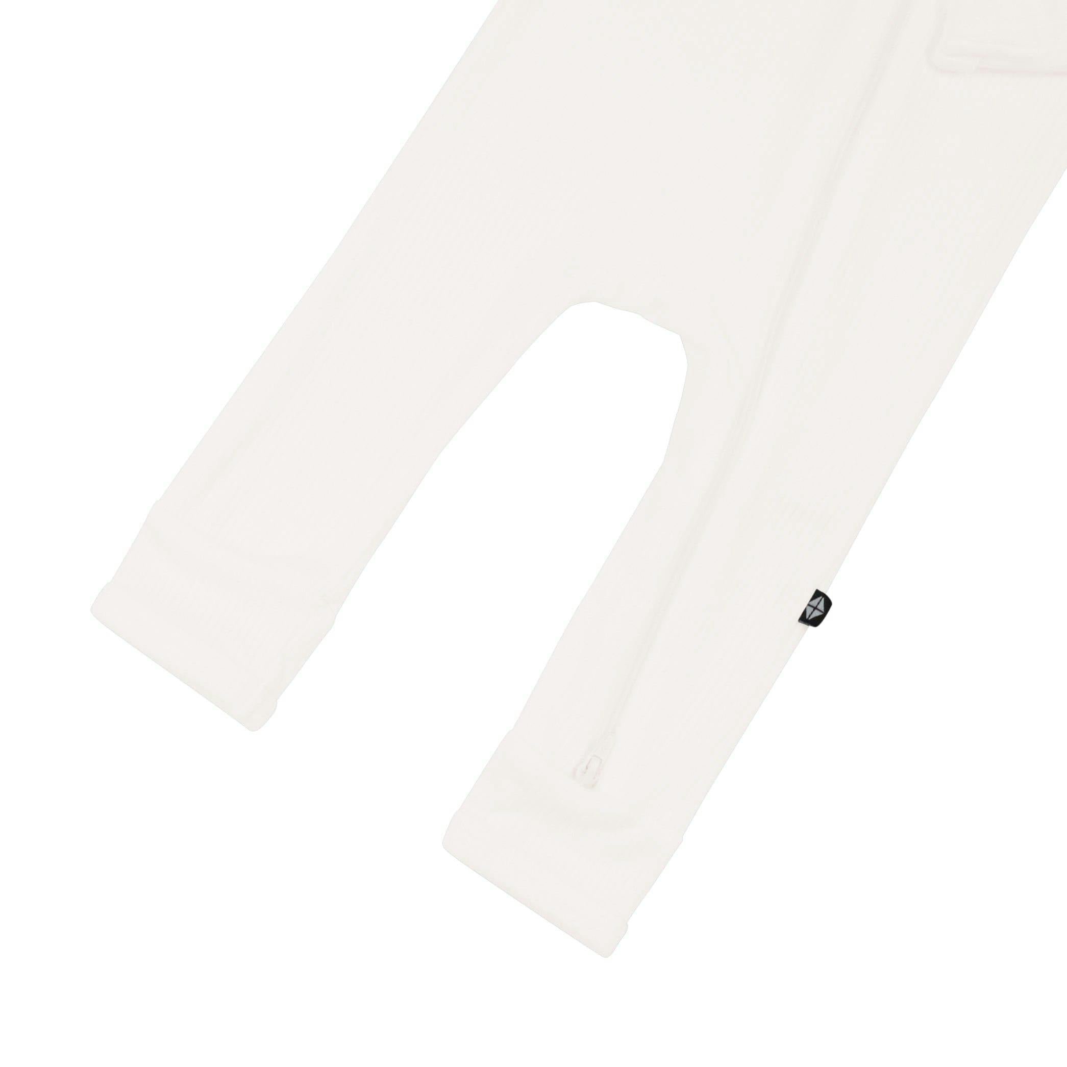Ribbed Zipper Romper in Cloud