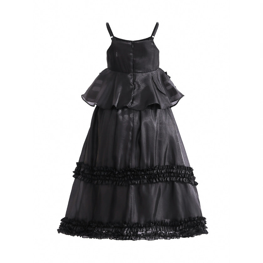 Black Calista Ruffle Skirt Set