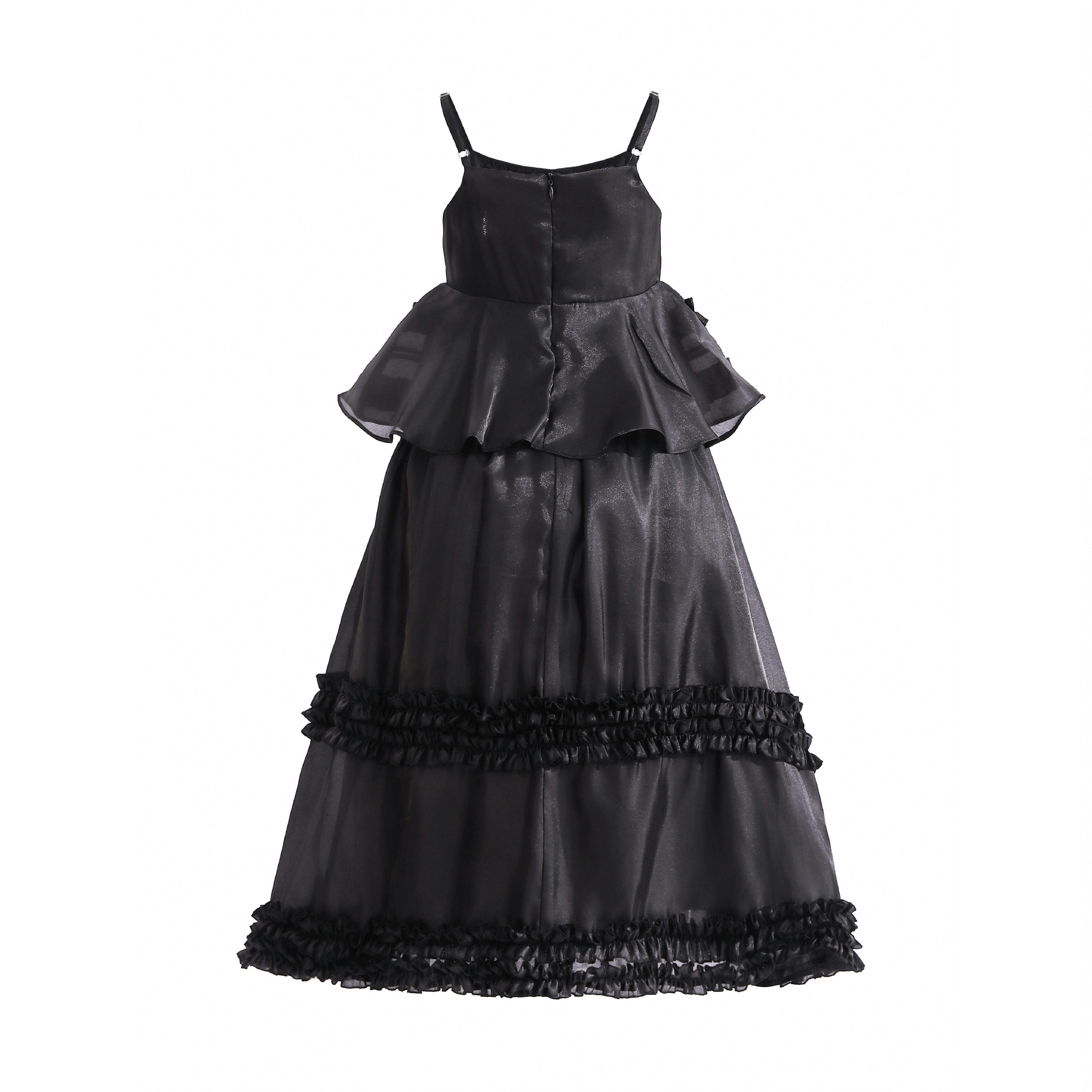 Black Calista Ruffle Skirt Set