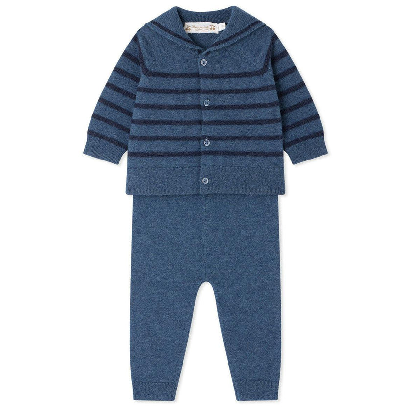 BONPOINT Laslo Knit Outfit - Denim Blue