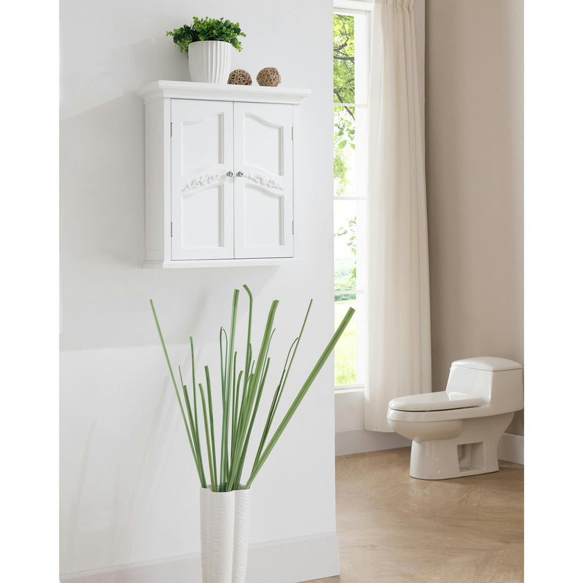 Versailles Wooden Wall Cabinet with 2 Shelves