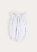 Hand Smocked Romper in Blue (3-18mths)