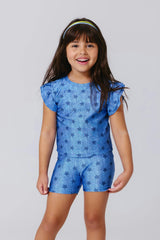 Girls Hi-Shine Ruffle Crop Top