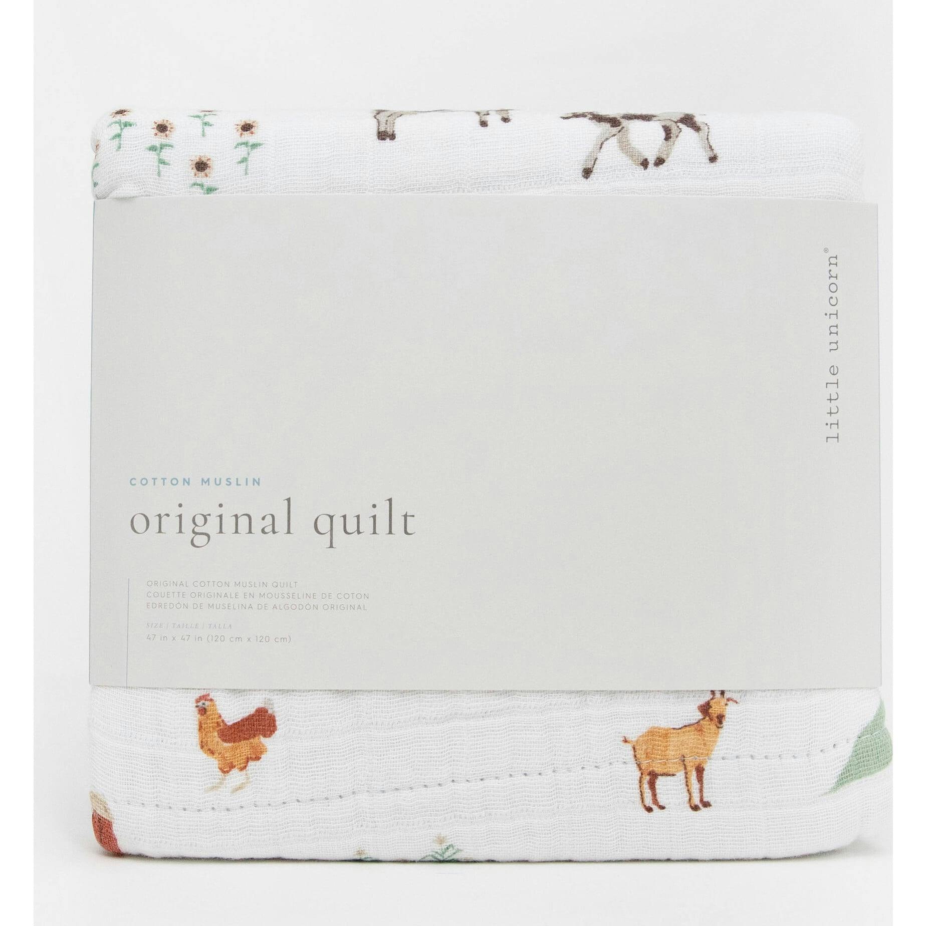 Original Cotton Muslin Quilt - Farmyard
