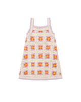 Lavender Trim Crocheted Dress