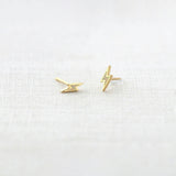 Opal Lightning Bolt Stud Earrings