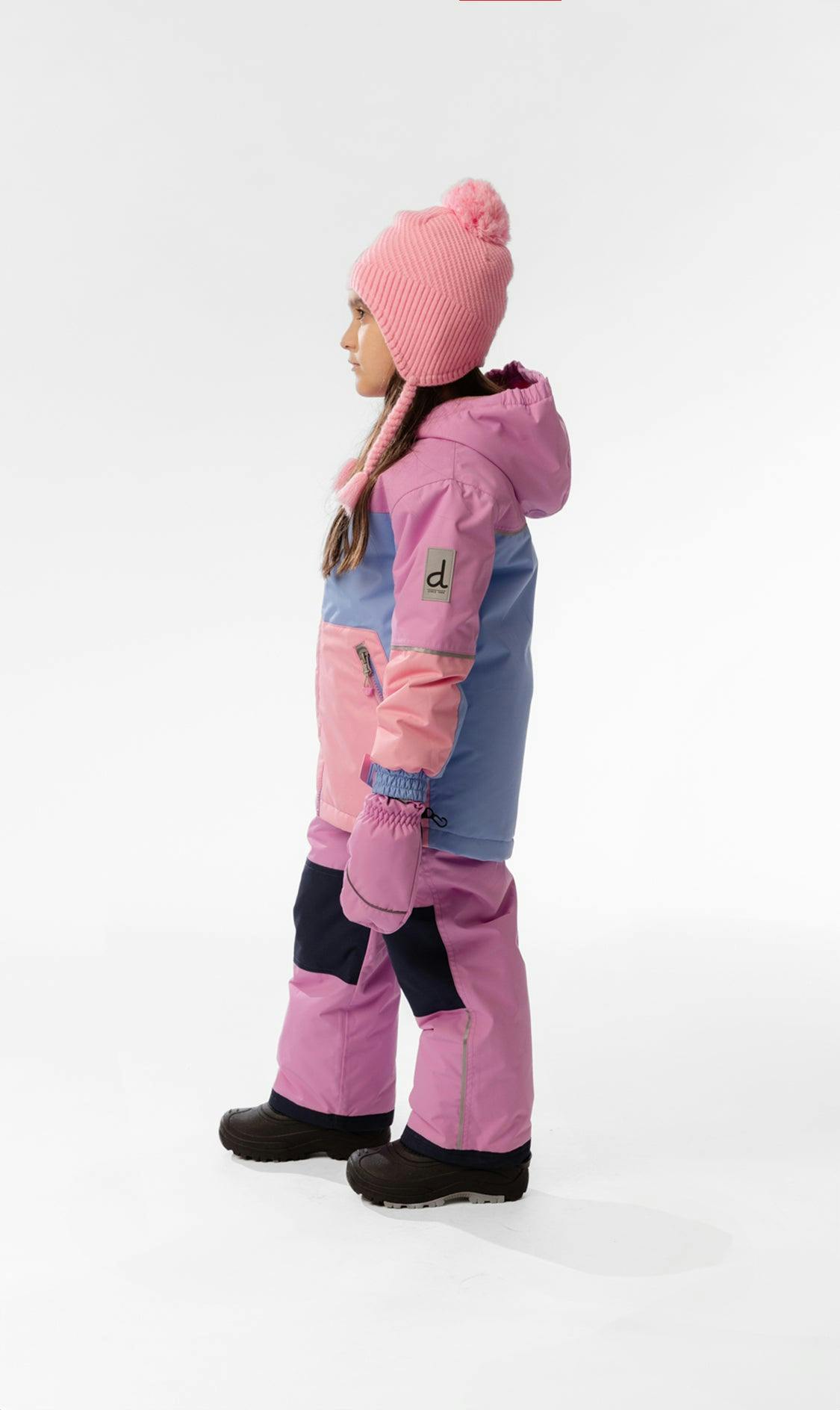 Light Weight Two Piece Chill Snowsuit Pink Blue and Mauve