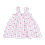 Winding Roses Stripe - Ruffly Strap Top and Bike Short