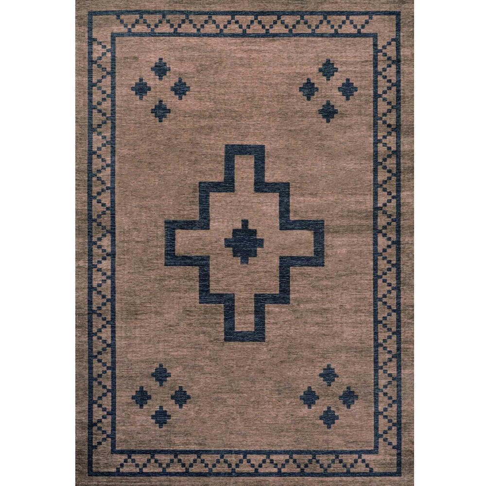Korsa Geometric Medallion Machine-washable Area Rug