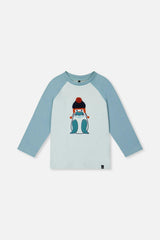 Long Sleeve Raglan Organic Cotton T-Shirt Very Pale Turquoise
