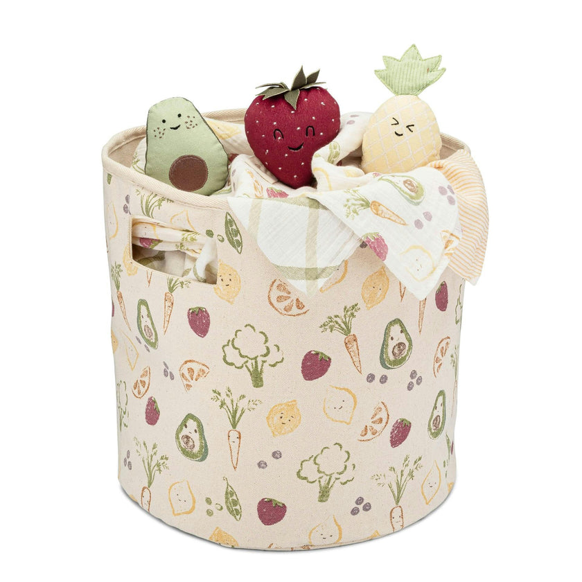 Clementine Fruits & Veggies Canvas Storage Bin