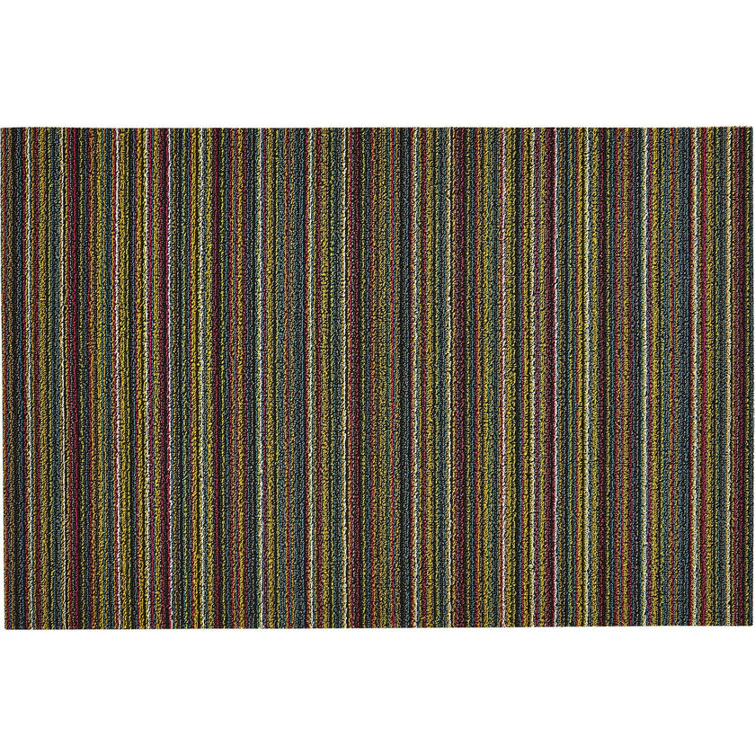 Skinny Stripe Shag Floor Mat, Bright Multi