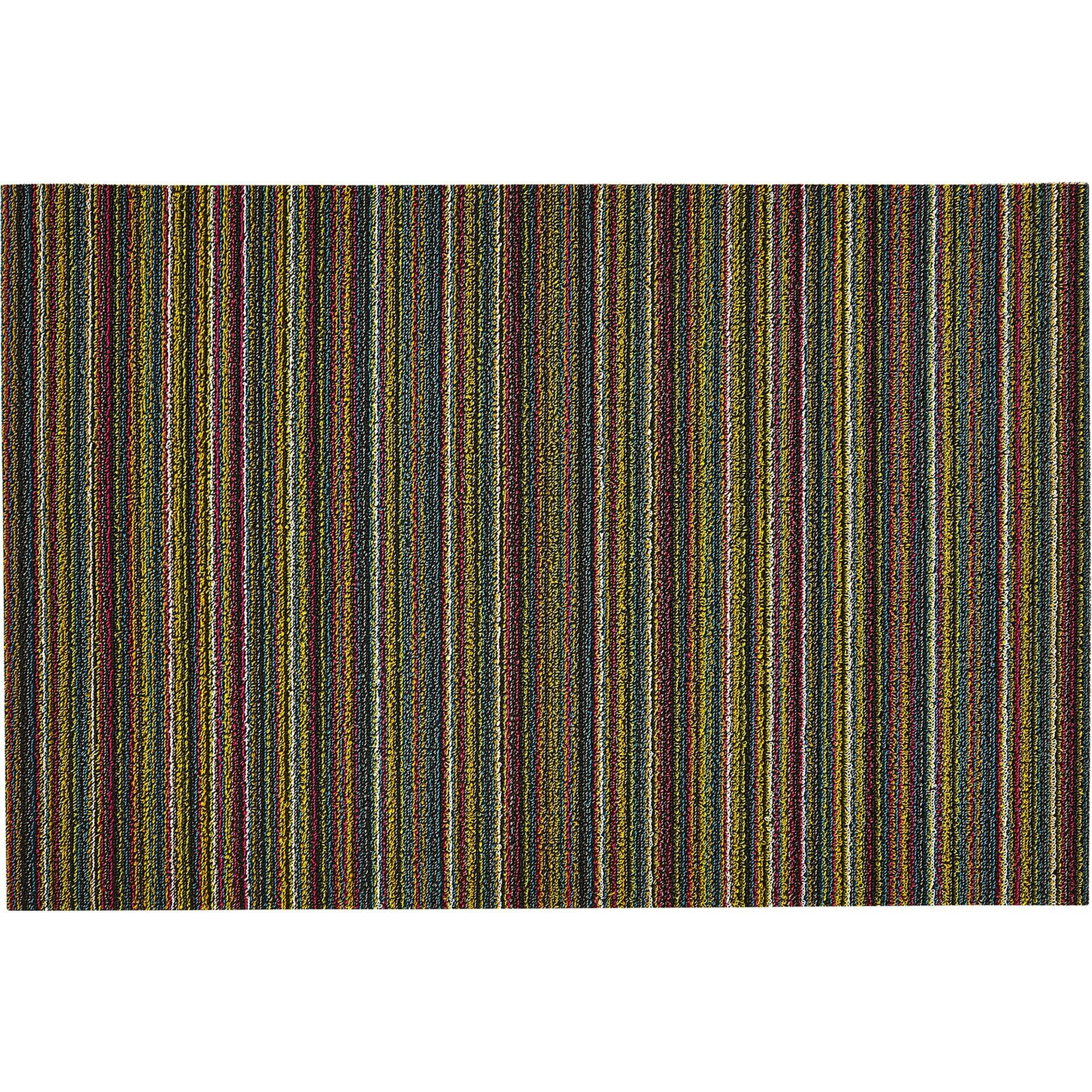 Skinny Stripe Shag Floor Mat, Multi