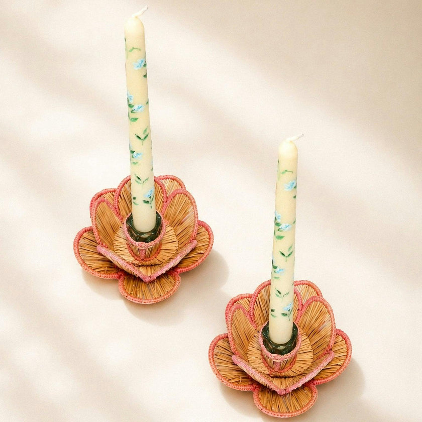 Flora Candle Holder in Pink