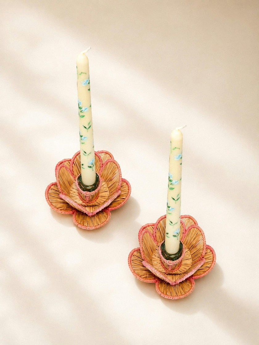 Flora Candle Holder in Pink