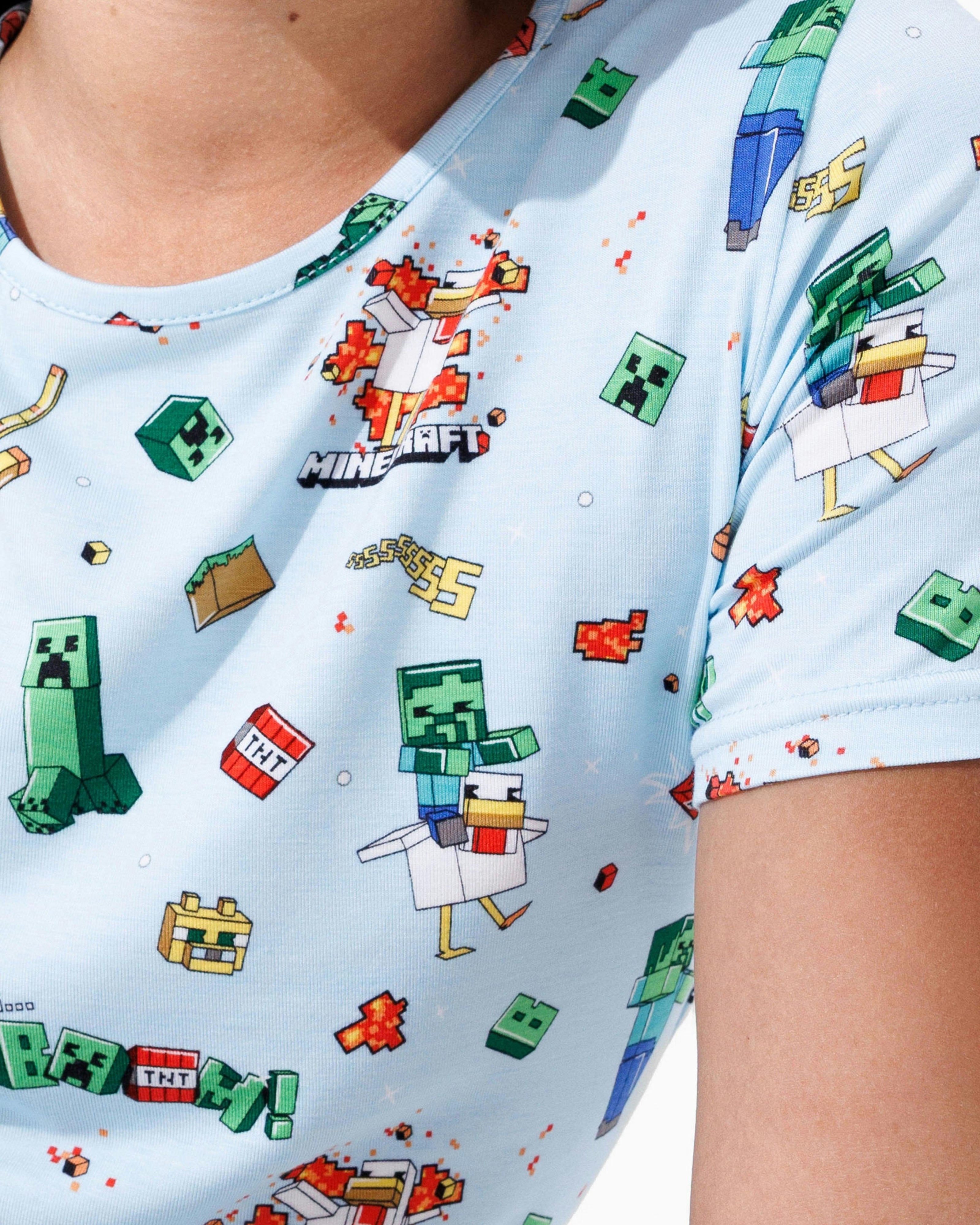Minecraft: Chicken Jockey Bamboo Kids Pajama Short Set